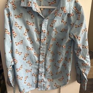 Rachel Riley Light Blue Shirt with Dog Print